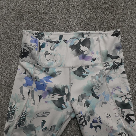 Athleta Leggings Womens Large Multicolor Floral High Rise Yoga Workout Pants - Picture 2 of 11